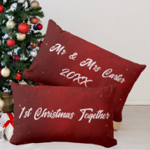 Simple Elegant Couple 1st Christmas Crimson