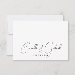Simple Elegant Couple Names Script Monogram Card