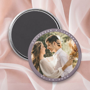 Simple Elegant Couple Photo Wedding Save The Date  Magnet