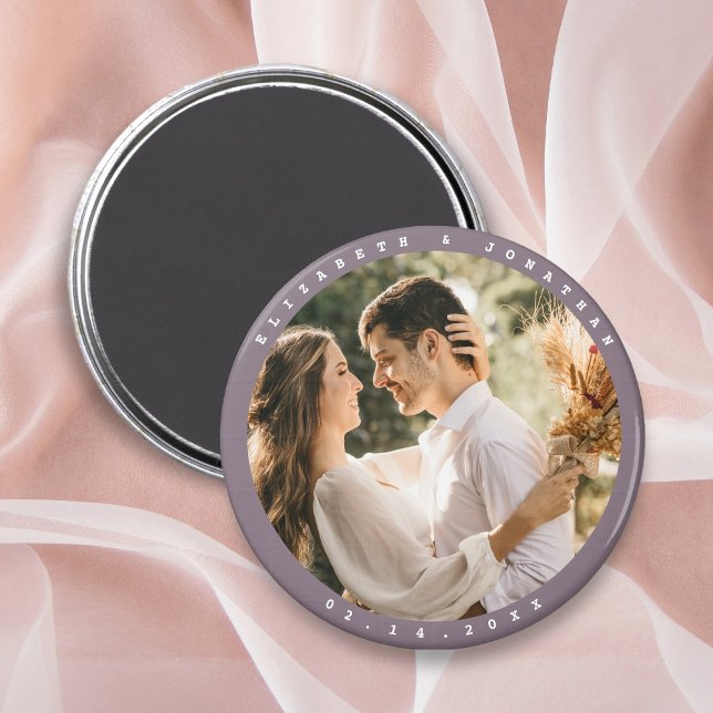 Simple Elegant Couple Photo Wedding Save The Date  Magnet (Creator Uploaded)