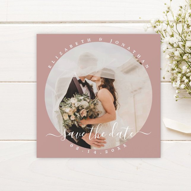 Simple Elegant Couple Photo Wedding Save The Date Magnetic Invitation (Creator Uploaded)