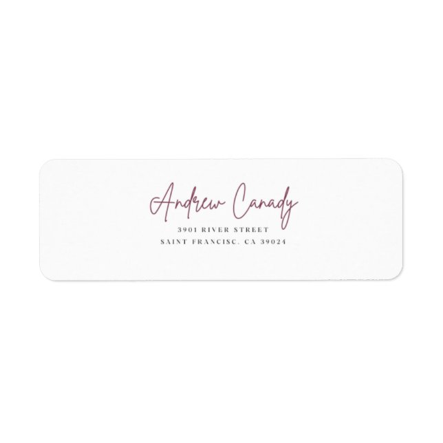 Simple elegant couple return address label (Front)