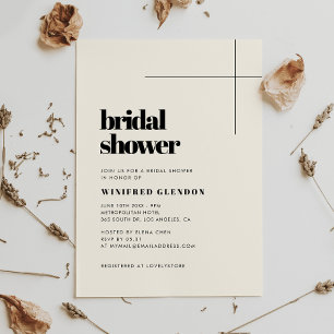 Simple elegant Cream bridal shower invitation