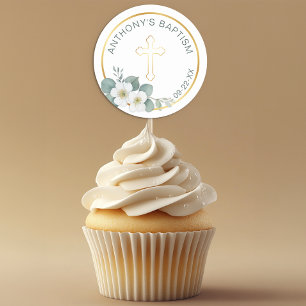 Simple Elegant Cross Baptism Sticker