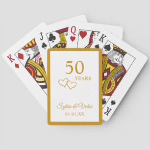 Simple Elegant Custom 50th Anniversary Party Favou Playing Cards