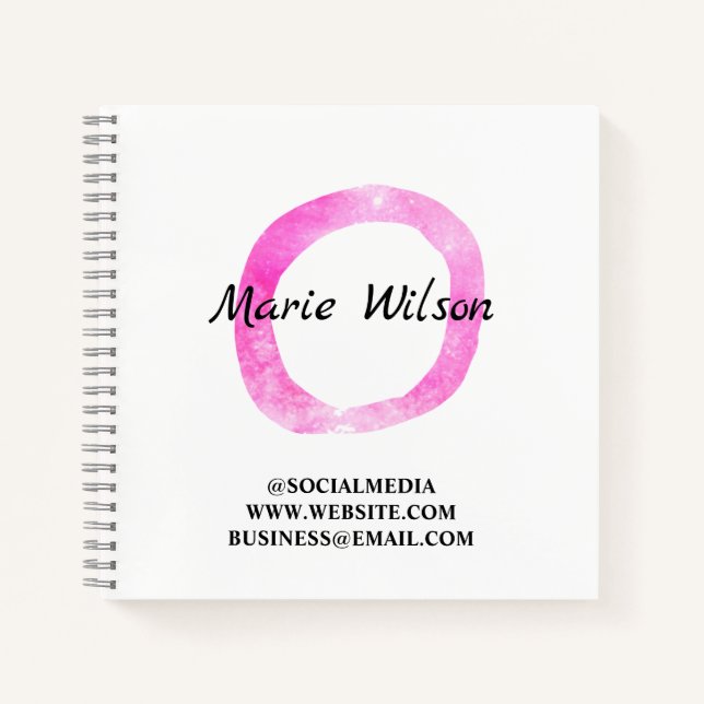 Simple elegant custom add your name glitter notebook (Front)