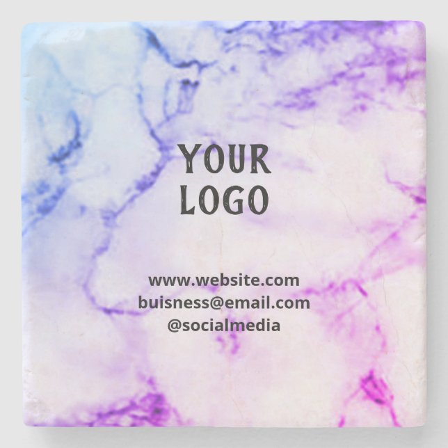 Simple elegant custom add your name marble   stone coaster (Front)