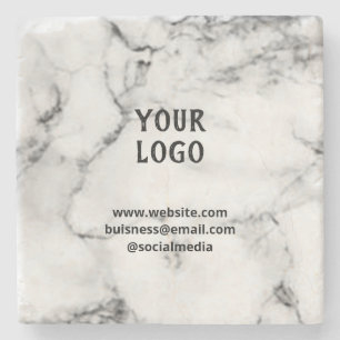 Simple elegant custom add your name marble   stone coaster