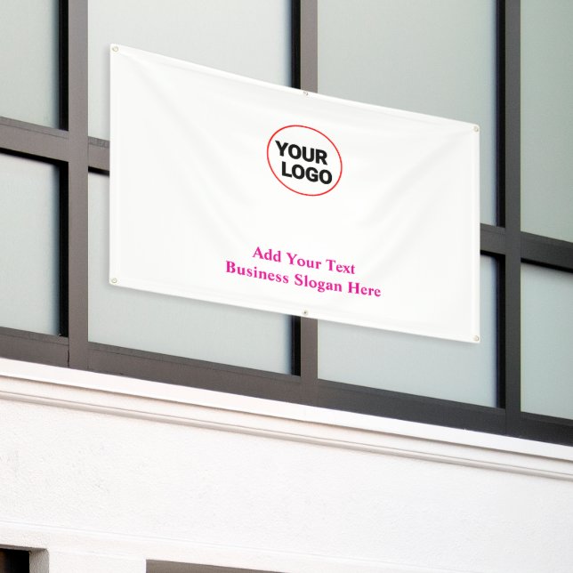 Simple elegant custom logo here company  banner (Outside Building)