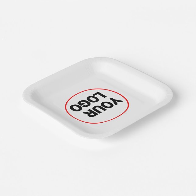 Simple elegant custom logo here company   bowl pap paper plate (Angled)
