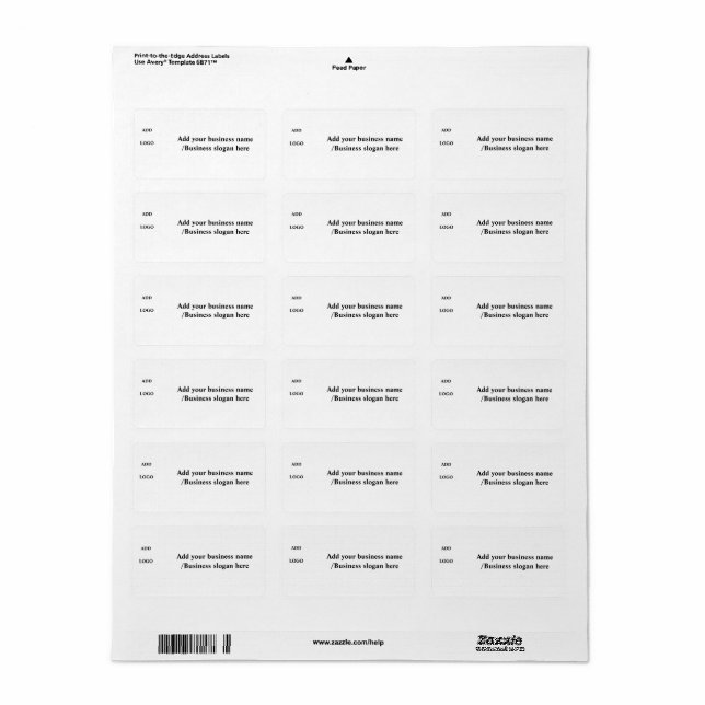 Simple elegant custom logo here company    label (Full Sheet)