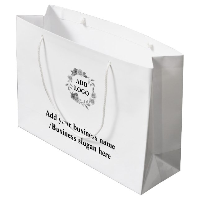 Simple elegant custom logo here company      large gift bag (Back Angled)