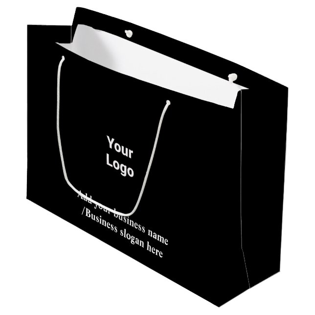 Simple elegant custom logo here company      large gift bag (Front Angled)