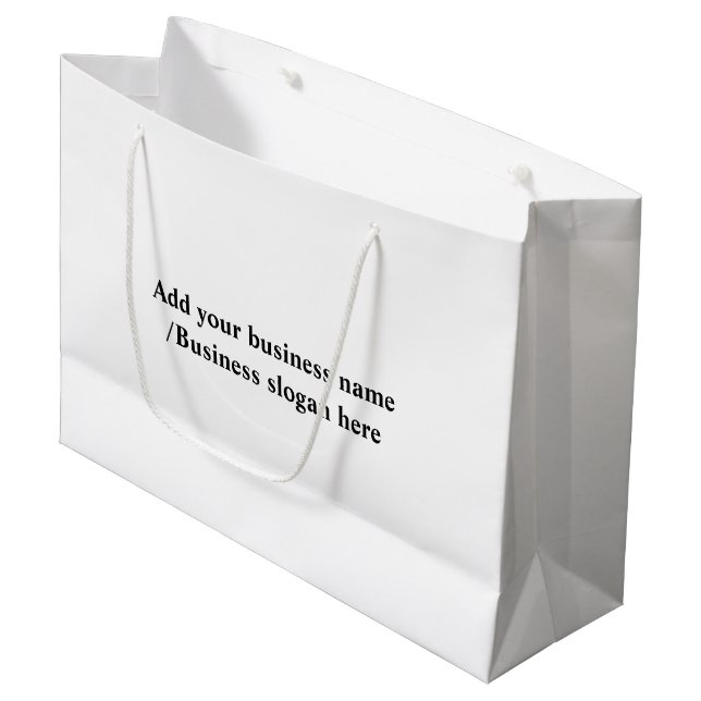 Simple elegant custom logo here company      large large gift bag (Front Angled)