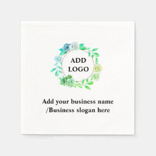Simple elegant custom logo here company napkins