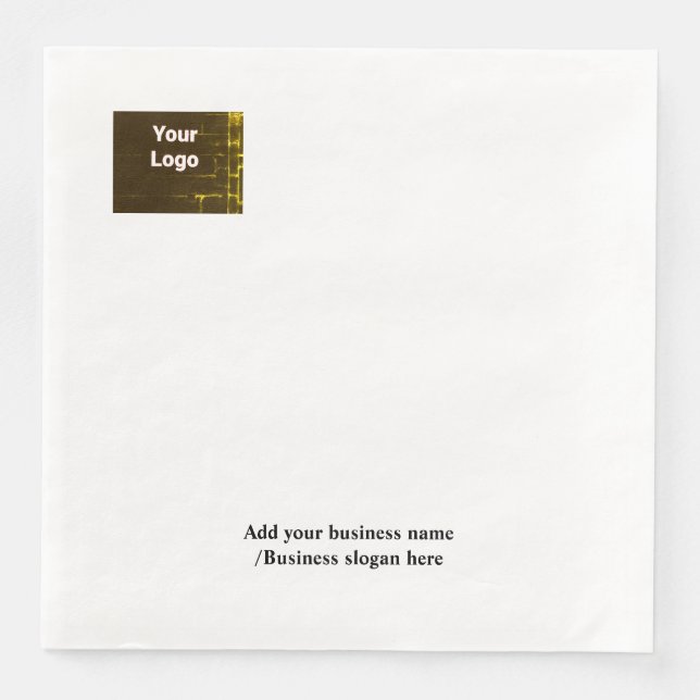 Simple elegant custom logo here company napkins (Front)