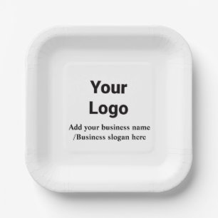 Simple elegant custom logo here company paper plate
