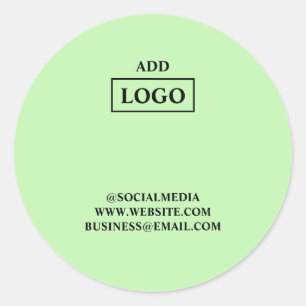 Simple elegant custom logo here company social c classic round sticker