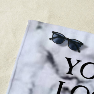 Simple elegant custom logo here company t beach towel