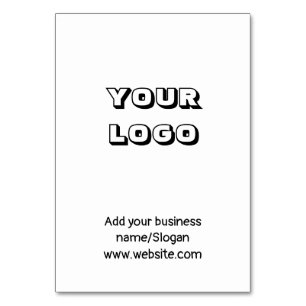 Simple elegant custom logo here company          table number