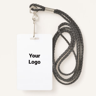 Simple elegant custom logo here company throw pil ID badge