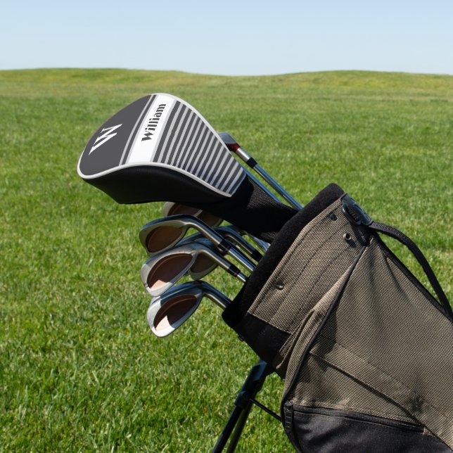 Simple Elegant Custom Monogram Name  Golf Head Cover (In Situ)