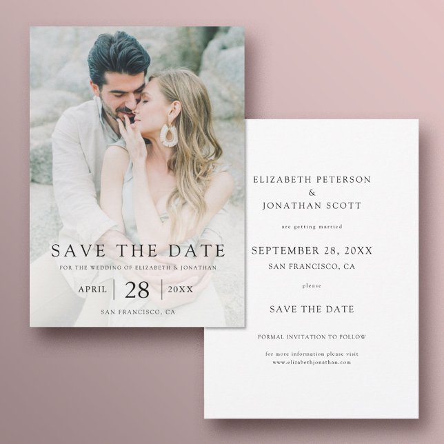 Simple Elegant Custom Photo Wedding Save The Date (Creator Uploaded)