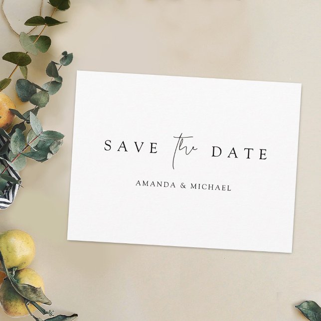 Simple Elegant Custom Save the Date Wedding Announcement Postcard (Creator Uploaded)