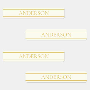 Simple Elegant Customisable Text   Gold Off White