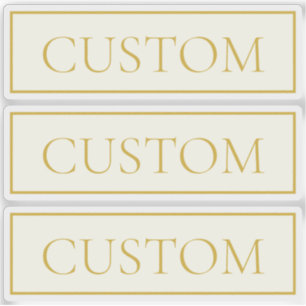 Simple Elegant Customisable Text   Gold Off White