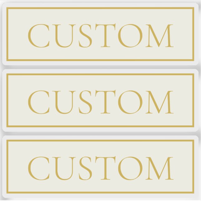 Simple Elegant Customisable Text | Gold Off White (Front)