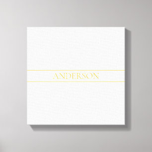 Simple Elegant Customisable Text   Gold Off White Canvas Print