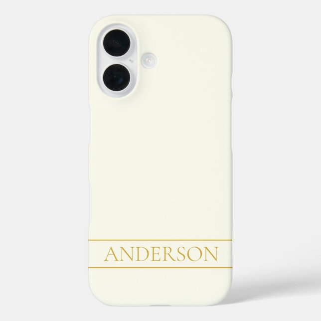 Simple Elegant Customisable Text | Gold Off White Case-Mate iPhone Case (Back)