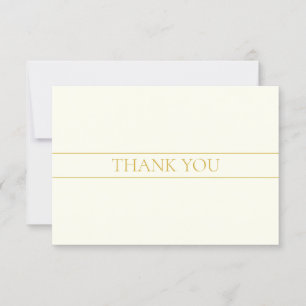 Simple Elegant Customisable Text Gold Off White Thank You Card