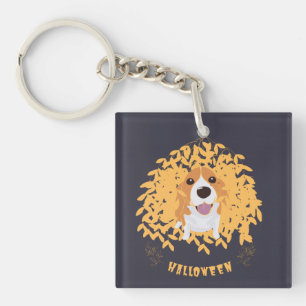 Simple Elegant Cute my dog and halloween  Key Ring