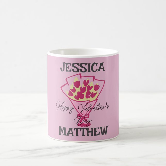 simple elegant cute valentine, Sweet for couple  Coffee Mug (Center)