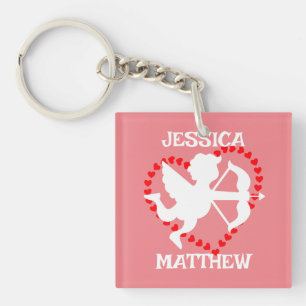 simple elegant cute valentine, Sweet for couple Key Ring