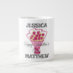 simple elegant cute valentine, Sweet for couple Large Coffee Mug