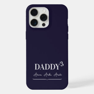 Simple Elegant Daddy Cubed Typography Kid's Names iPhone 15 Pro Max Case