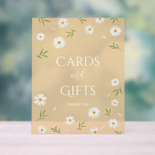 Simple Elegant Daisies Baby Shower Cards and Gifts Acrylic Sign