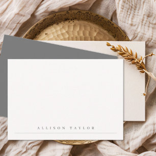 Simple Elegant Dark Grey Custom Name Card