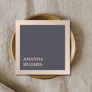 Simple Elegant Dark Grey Faux Metal Consultant Square Business Card