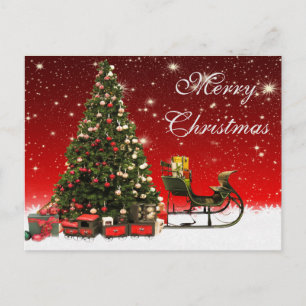 Simple Elegant Decor Merry Christmas Holiday Postcard