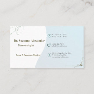 Simple elegant dermatologist appointment card