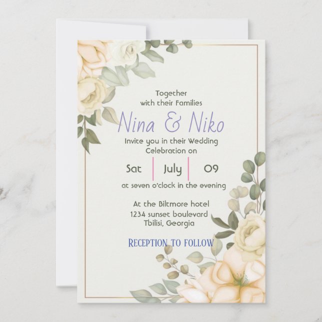 Simple elegant design  Invitation (Front)
