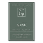 SIMPLE ELEGANT DUSKY GREEN LOGO BORDER CANDLE