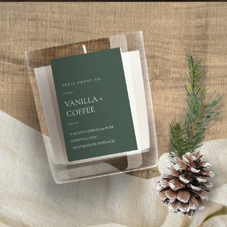 SIMPLE ELEGANT DUSKY GREEN MINIMAL MODERN CANDLE FOOD LABEL