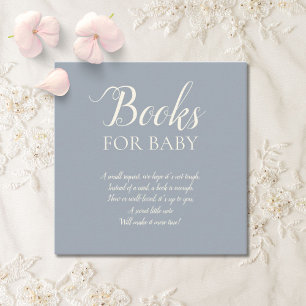 Simple Elegant Dusty Blue Books for Baby Enclosure Card