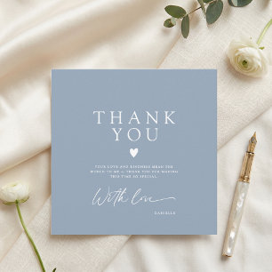 Simple Elegant Dusty Blue Thank You Card
