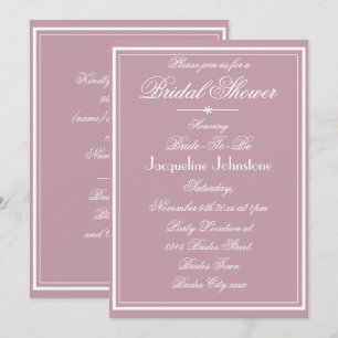 Simple Elegant Dusty Pink Cool Chic Bridal Shower Invitation